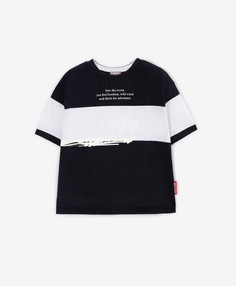 Футболка с коротким рукавом в морском стиле синяя для мальчика Gulliver (104)