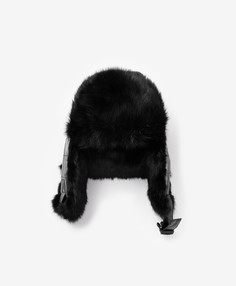 Шапка-ушанка плащевая утеплённая чёрная для мальчика Gulliver, 52, 22404BMC7308