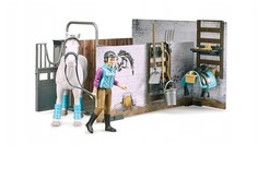 Игровой набор Bruder Конюшня с фигуркой жокея и лошадью 62506