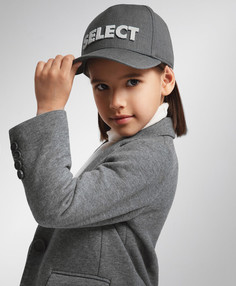 Кепка с нашивками серая для девочки Gulliver Select, 50-52, 223GLEGC7101