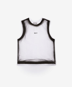 Майка с модным неравномерным крашением белая для мальчика Gulliver (122)