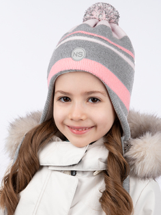 Шапка детская NIKASTYLE 11з15424, серый розовый, 48-52