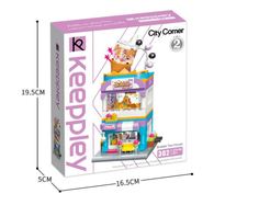 Конструктор Qman City Corner 0108 Домик Кафе Бабт Ти 302 детали