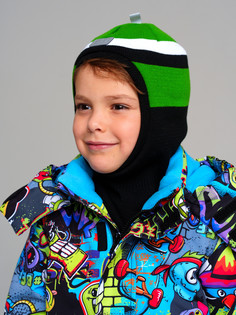 Шапка детская PlayToday 32412239, черный, зеленый, белый, 50