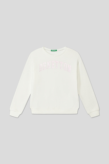 Толстовка детская Benetton 3J68C10H6, белый, 128