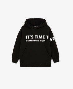 Худи из футера с принтом чёрное для мальчика Gulliver, 122, 22406BMC1609