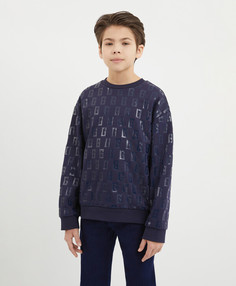 Свитшот с принтом синий для мальчика Gulliver, 158, 224GSBJC1602