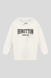 Толстовка детская Benetton 3BC1C203H, белый, 128