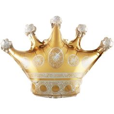 Шар фольгированный Flexmetal Корона 86 см, с гелием и грузиком