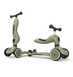 Детский трехколесный самокат с сиденьем Scoot&Ride HighwayKick 1 оливка HWK1CW13