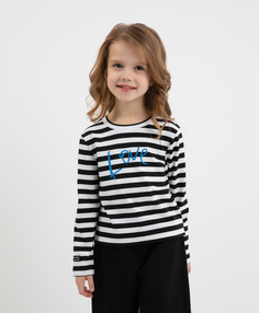 Лонгслив в полоску белый для девочки Gulliver (98)