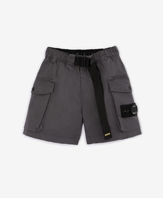 Шорты с карманами-карго из тонкого твила серые для мальчика Gulliver (134)