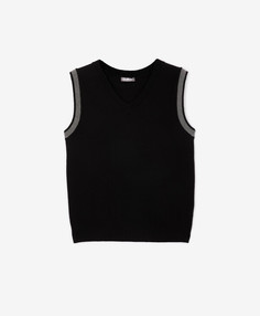 Жилет вязаный черный для мальчика Gulliver (164)