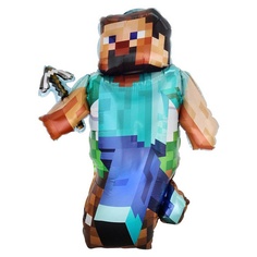 Шар фольгированный Flexmetal фигура с гелием Человек Пиксельный 84 см