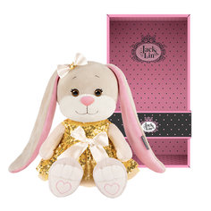Мягкая игрушка Maxitoys Зайка Лин в Золотом Платье с Бантиком на Голове X-JL-02202309-20