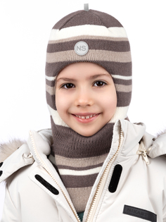 Балаклава детская NIKASTYLE 10з15224, коричневый; белый, 50-54