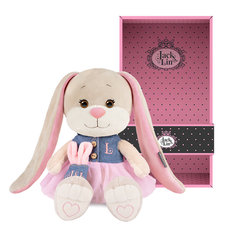 Мягкая игрушка Maxitoys Зайка Лин в Джинсовом Платье с Розовой Юбочкой X-JL-02202313-20
