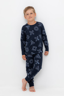 Пижама детская CROCKID К 1512, темно-синий, 134, 1 шт