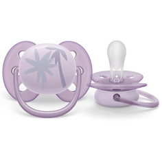 Пустышка детская, philips avent, ultra soft 0-6 мес scf092/0 с футляром, розовый