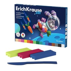 Пластилин 16 цветов, 216 г, ErichKrause Kids Space Animals, со стеком