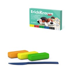 Пластилин мягкий 6 цветов, 78 г, ErichKrause Baby, со стеком, на растительно основе