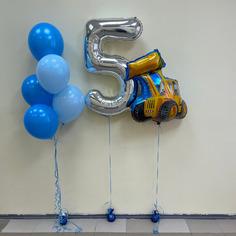 Набор шаров с гелием 577 - с цифрой 5 No Brand