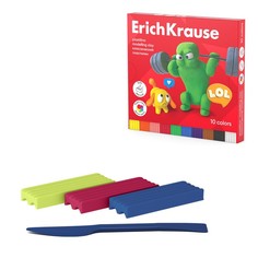 Пластилин ErichKrause Jolly Friends со стеком 10 цветов 180 г
