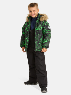 Комплект верхней одежды детский Huppa Winter, 42109-черный с зеленым рисунком черный, 122