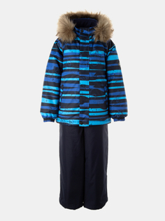 Комплект верхней одежды детский Huppa Winter, 43186-синий с полосами темно-синий, 110