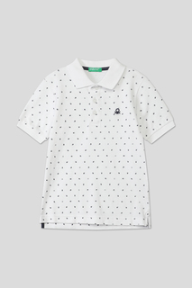 Поло детское Benetton 38YVC301C, белый, 146