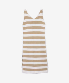 Сарафан вязаный в широкую полоску с золотистым люрексом белый для девочек Gulliver (164)