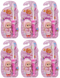 Зубная щетка Vilsen детская с игрушкой Кукла brush,6 шт