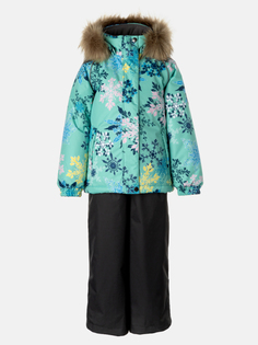 Комплект верхней одежды детский Huppa Marvel, 44126-мятный со снежинками темно-серый, 104