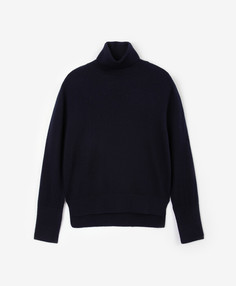 Водолазка вязаная с разрезами в боковых швах синяя для девочки Gulliver (128)