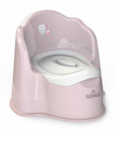 Горшок детский, kidwick, туалетный королевский с крышкой розовый/белый