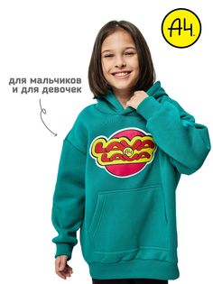 Худи детское А4 LAVA-H-LOGO-GREEN зелёный, 122