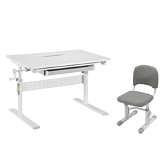 Комплект парта + стул Fundesk Colore Grey new + SST3D Grey
