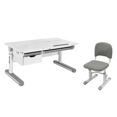Растущая парта и стул Cubby Creare +SST3D серого цвета Fun Desk