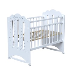 Кровать детская BONNE колесо-качалка белая, 120х60 см, 4790564 ВДК