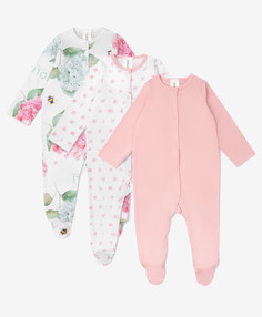 Комбинезоны-слипы комплект из 3х штук мультицвет для девочек Gulliver (68-46)