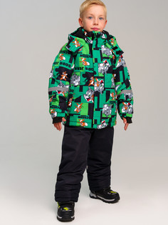 Комплект верхней одежды PlayToday 32432029, черный, зеленый, 122