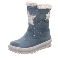 Полусапожки Superfit для девочек, сине-серебряные, размер RU 34, 1-000219-8010