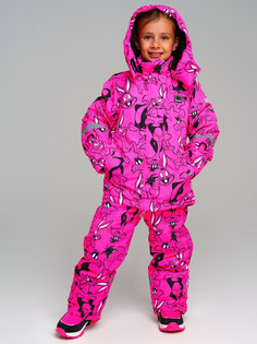 Комплект верхней одежды PlayToday 32442018, фуксия, белый, черный, 116