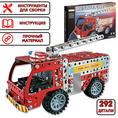 Конструктор металлический Playsmart Пожарная машина Rescue Fire Truck, 292 дет. 110661