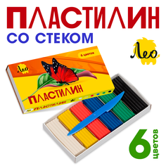 Набор пластилина ЛЕО Ярко классический, 6 цветов, стек, 120 г. LBMC-0106