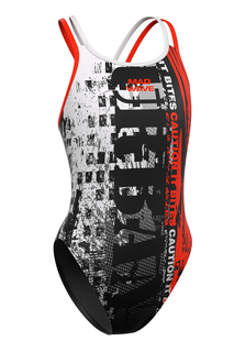 Юниорский купальник спортивный антихлор Crossback junior PBT H7, черный, 158 Mad Wave