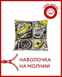 Наволочка на молнии поплин Всё себе Визг покрышек 70 х 70