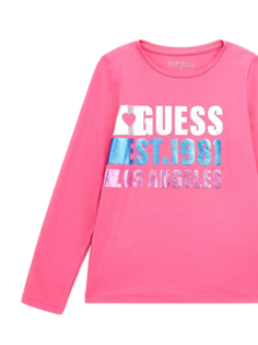 Лонгслив детский для девочек Guess J4YI01K6YW4 розовый 12