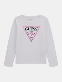 Лонгслив детский для девочек Guess J84I36K8HM0 белый 8