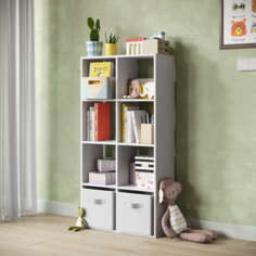 Стеллаж RuHome24 Kvadro-8 белый 650х280х1280